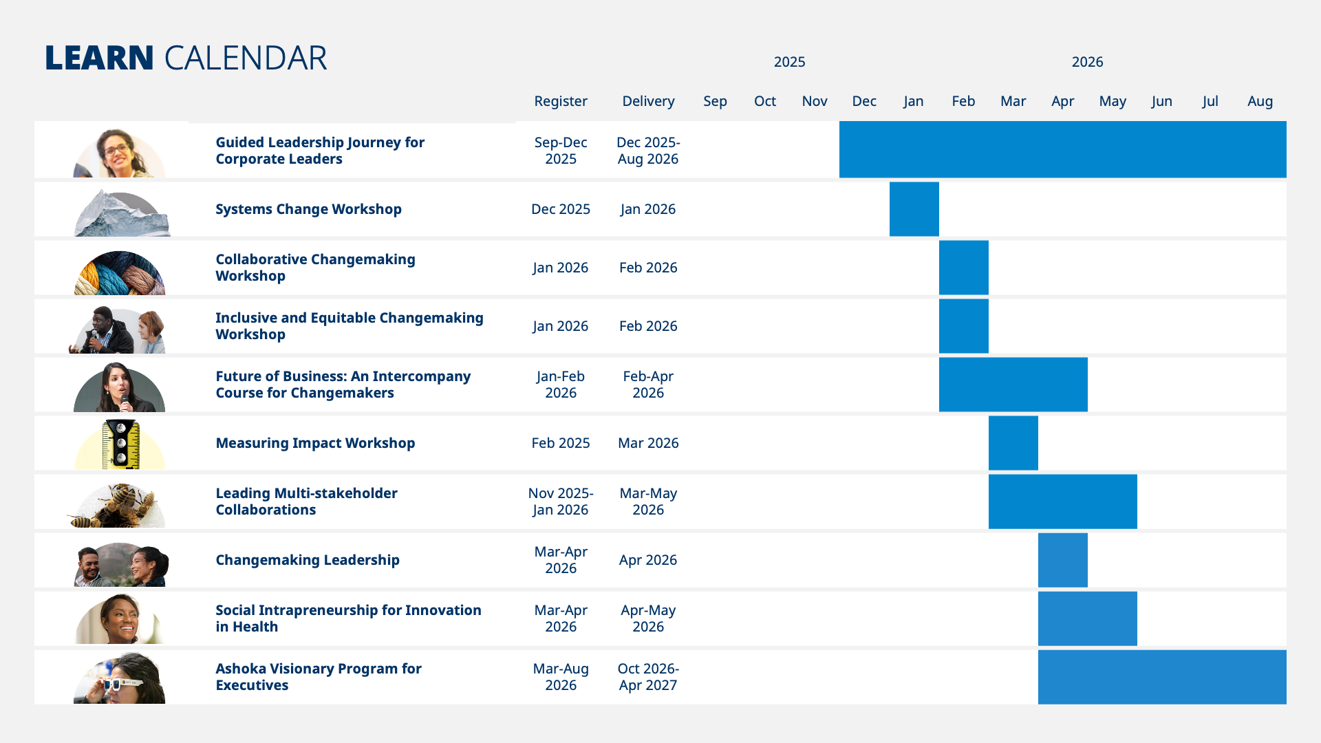 Community Learning offers Calendar 2025-2026